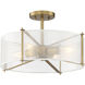 Daybreak 4 Light 18 inch Old Satin Brass Semi-Flush Ceiling Light